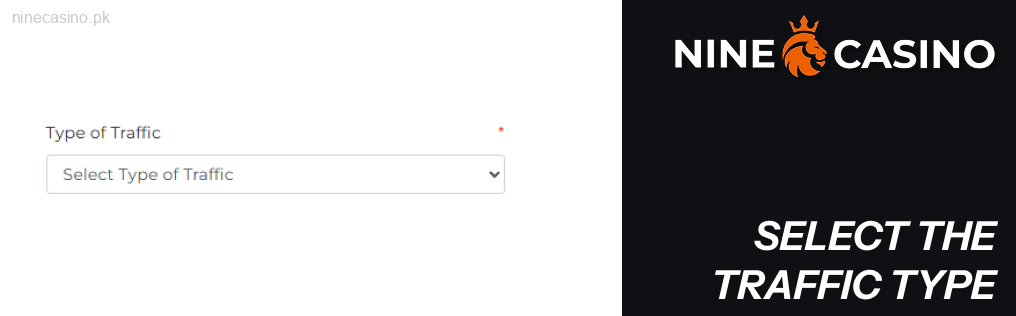 Select the traffic type Ninecasino