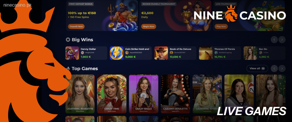 Try Ninecasino live games and feel yourself in a real gaming hall