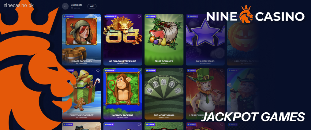 Jackpot games in Nine Casino provide players from Pakistan with opportunities to win large prize pools that grow over time