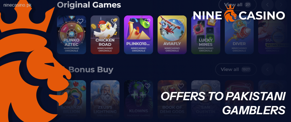 Ninecasino offers over 6,000 different games from 90 providers